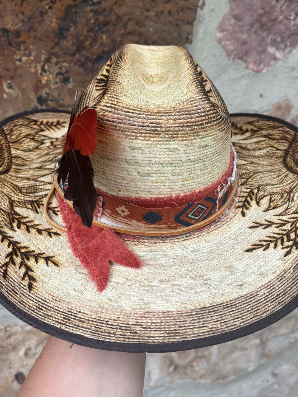 New Charlie 1 horse Hand burned hat Sz 7 1/8 - Picture 8 of 9